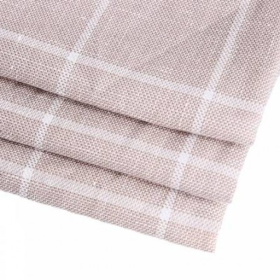 Stock Yarn Dyed Weave Suit Garments Fabric Cotton Linen Plaid Blend Fabric