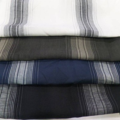 Pure Linen Cotton Yarn-dyed Fabric Woven Linen Striped Dress Fabric